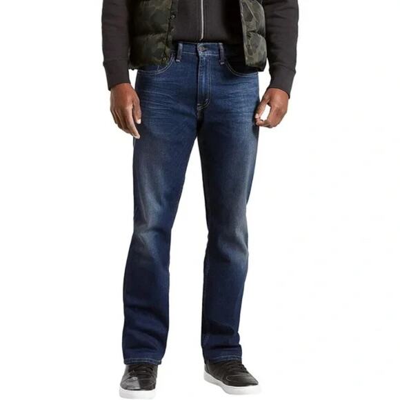 Levis 505 Regular Fit Men's Jeans Navarro Dark Wash Blue Denim Size W36 L29 - Picture 1 of 6
